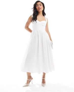 True Decadence Quilted Midi Dress - White
