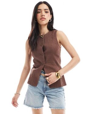 Cotton On Sienna Linen Cotton Vest - Red