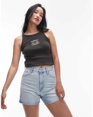 Levi's Cinch Waist Mid-thigh Denim Shorts - Blue