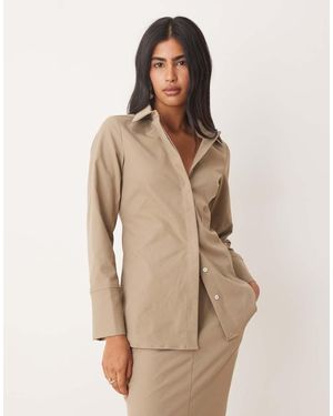 Pretty Lavish Cinched Shirt Co-ord - Natural