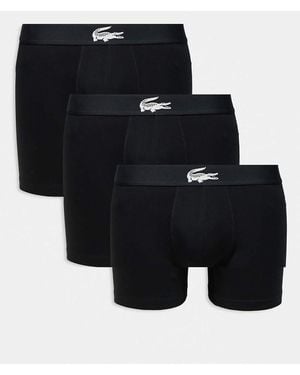 Lacoste 3 Pack Croc Waistband Boxer Briefs - Black