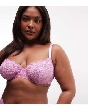 ASOS Asos Design Curve Lola Lace Underwired Bra - Purple