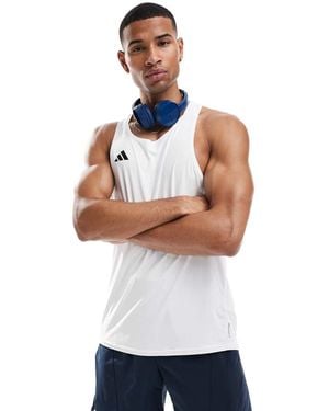 adidas Originals Adidas Running Adizero Vest Top - White