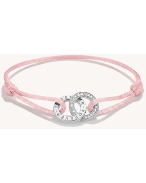 Thomas Sabo Textile Bracelet Together Pink With White Zirconia