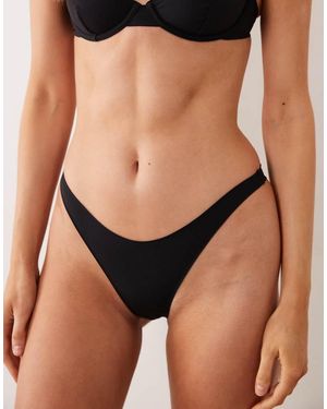 ASOS Carla Smoothing High Leg Brazilian Briefs - Black