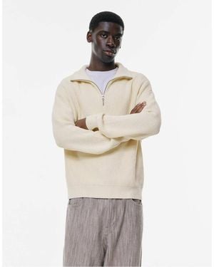Pull&Bear Quarter-zip Jumper - Natural