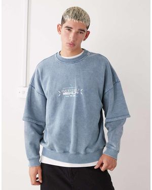 Vertere Berlin Sudadera Con Manga Doble Y Estampado En La Espalda Higher States De - Azul