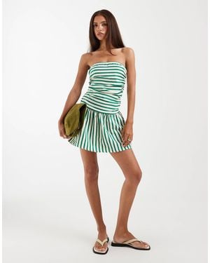 BRONZE SNAKE – zarella – trägerloses minikleid - Grün