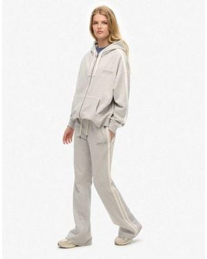 Superdry Athletic Stripe Flare Joggers - White