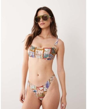 ASOS Fuller Bust Posey Mirissa Scoop Crop Bikini Top - Natural
