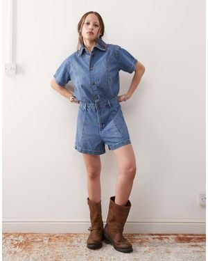Wrangler Mono Vaquero Corto Azul Medio De