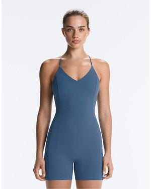 Oysho Comfortlux Crossover Strap Short Jumpsuit - Blue