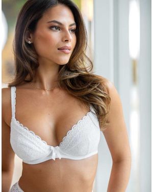 Pour Moi Rebel Padded Plunge Bra - White