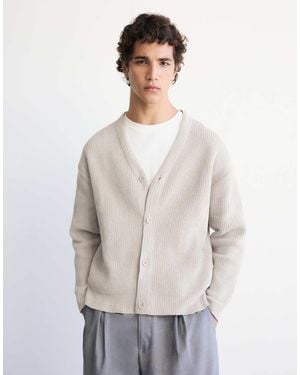 Pull&Bear Cardigan Con Bottoni Color Sabbia - Neutro