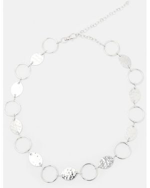 Pull&Bear Metallic Circles Belt - White