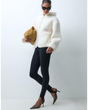 ASOS Kapuzenpullover aus hochflorigem borg - Weiß