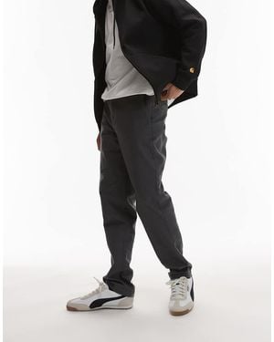 TOPMAN Slim Chino Trousers - Black