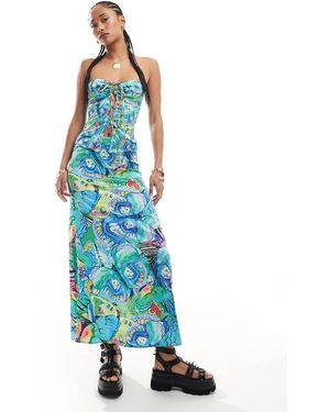 Easy Tiger Dazed Print Maxi Skirt - Blue