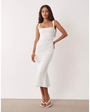 Vesper Petite – ärmelloses bengaline-midikleid - Natur
