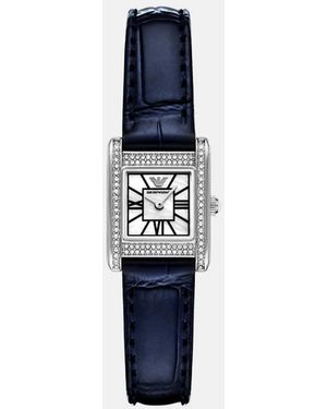 Emporio Armani Two-Hand Leather Watch - Blue