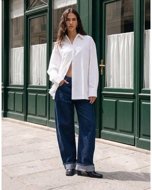 ASOS Camicia Squadrata Oversize Bianca - Verde