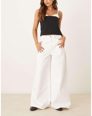 ASOS Wide Leg Palazzo Jean - White