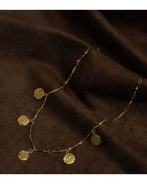 Orelia Molten Coin Multi Charp Drop Necklace - Metallic