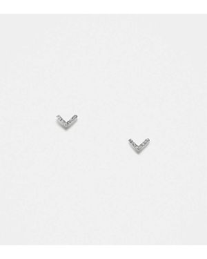 Kingsley Ryan Crystal V Shape Stud Earrings - Metallic