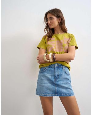 TOPSHOP Microgonna Di Jeans Candeggiata - Blu