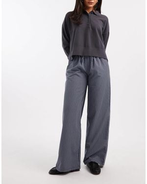 Daisy Street Pull On Drawstring Trouser - Blue