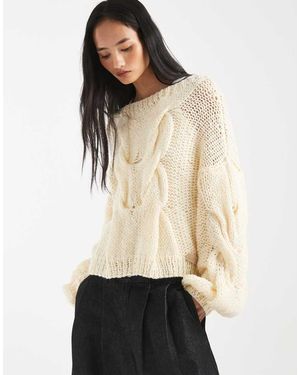 Kiwi & Co Jersey Holgado De Punto Fino Con Lana De Mohair Con Detalle De Punto De Ochos Tejido A Mano Daydream De -Blanco - Neutro