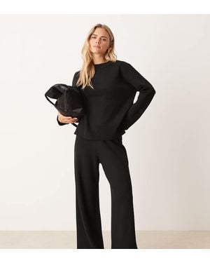 JDY Petite Pantaloni A Fondo Ampio - Nero