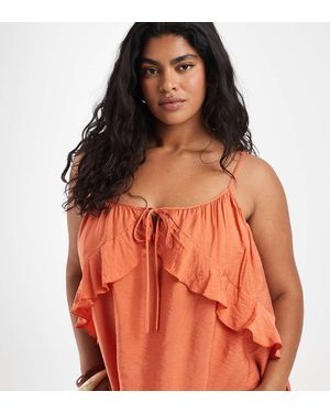 Vero Moda Frill Trim Cami Mini Dress - Orange