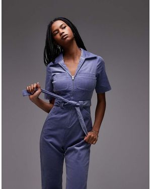 & Other Stories Belted Cord Jumpsuit - Blue