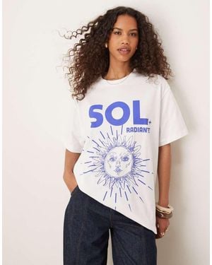 ASOS Oversized T-shirt With Sol Sun Graphic - White