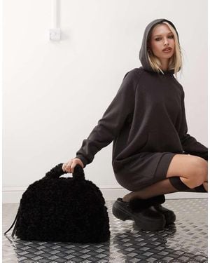 Monki Faux Fur Bag - Black