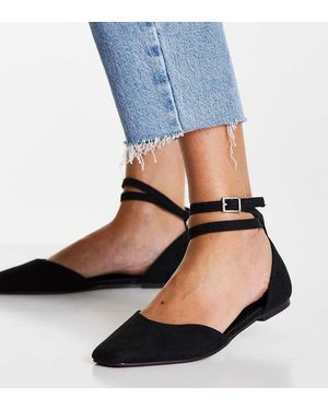 Asos Design Wide Fit Lift Ballet Flats - Black