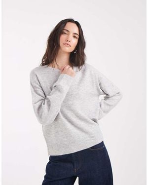 ONLY O-neck Knitted Jumper - White