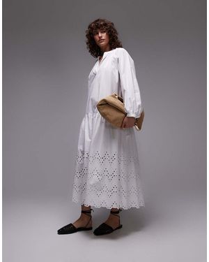 ARKET Vestido Semilargo Con Diseño Bordado De - Gris