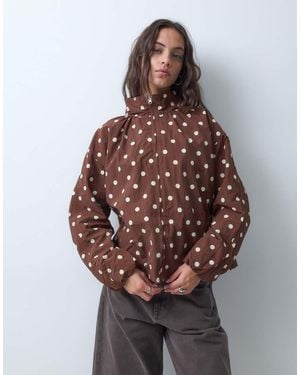 ASOS Oversized Bubble Hem Track Jacket - Natural