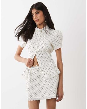 WeWoreWhat Minirok Met Elastische Taille - Wit