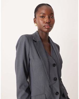 Aware Premium Waistcoat Detail Tailored Blazer Co-ord - Gray