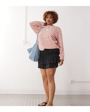 Collusion Plus Mini Skirt With Ruffle Detail - Black