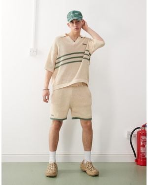Prohibited Resort Knitted Shorts Co-ord - Natural