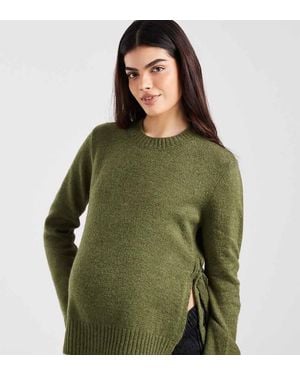 Mama.licious Mamalicious Maternity Tie Side Knitted Jumper - Green