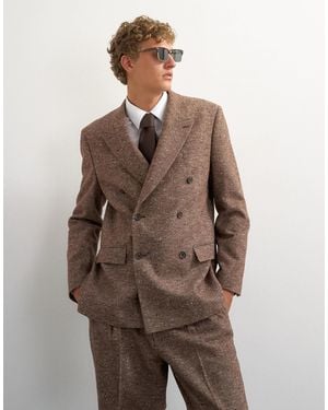 TOPMAN Blazer mit relaxed fit, struktur und doppelter knopfleiste - Braun