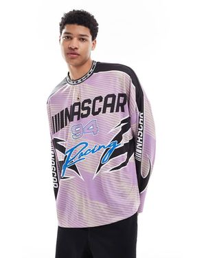 Bershka Motorsport Long Sleeve T-shirt - Purple