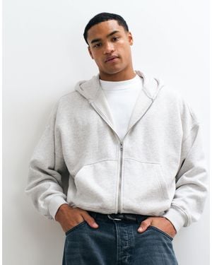 Abercrombie & Fitch Essential kapuzenpullover mit reißverschluss - Grau