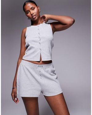 ASOS Weekend Collective Co-ord Ribbed Short - White