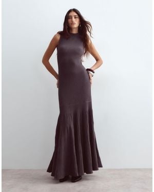 ARRANGE Knit Sleeveless Ribbed Maxi Dress - Purple